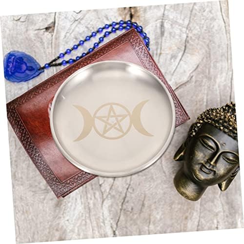 Pretyzoom pentacle bougeères pentagramme plateau de rangement bougeères coniques plateau à bijoux assiette bougie parfume plateau de bougies d'A Autel mégotation des ornes lers le fer - Image 7