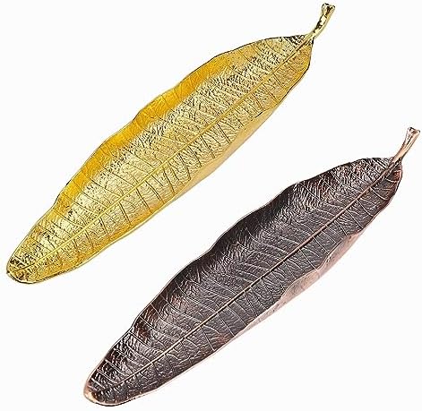 2PCS Porte-Encens, Betterjonny 21cm Porte-Encens en Forme de Feuille Porte-Bâtons d'Encens Support D'Encens Métallique Porte-Encens Avec Récupéré de Cendres pour la Maison Décoration - Image 6