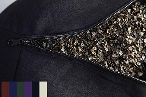 Om Vita Coussin Zafu de Méditation et Yoga Avec House Lavable, Rembourrage en Sarrasin 100% biologique et motif Mandala Réalisé à la Main, Purple - Image 4