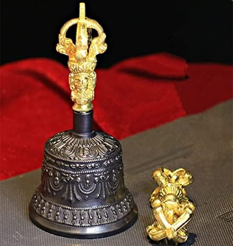 Sfqevhrz Cloche à Main Tibétaine ， Cloche d'Invocation à Manivelle pour Ritual, prière et en tant que Bouddhiste - Image 3