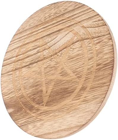 Uldidi 2 Pièces Plateau sacrificiel plateau Polyvalent Plateau RITUARE ORNÉMENT DE CULTE BOUGEOR DE Pâques Art de la Géométrie Sacrée Plaque D'autel Plateau de Bureau Décor Khaki en Bois - Image 7