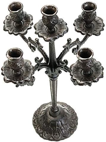 Sungmor bougeoir en fonte robuste - lustre vintage fabrique à la main - 43 cm de haut et 5 bras - bouge - Image 2