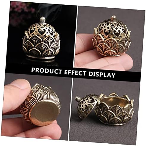 Rorpoir 1 pc ornes de Brûleur d 'encensoir bouda décoration interieure purificcateur objet de décoration pour étude portte- aromatique décoration de Bureau cuivre Golden - Image 3