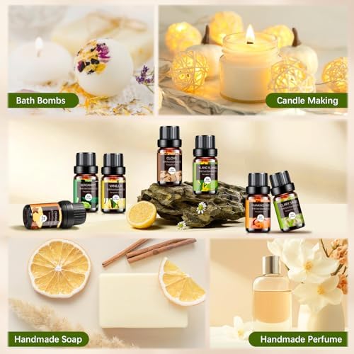 Aeshory Set Huiles Essentielles 20 x 5 ml, 100% Purres & Naturelle Huiles Essentielles aromathérapie pour diffuseurs, spa, massage, bain, Idéal Coffret Cadeau - Lavande, Thé arbre, citronnelle, romarin - Image 6