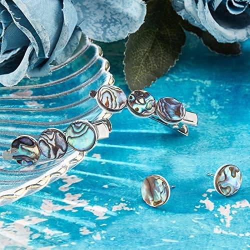 Superfindings 20 pièces 12x3 mm cabochons en coquille ronde plaque colorée coquille d'ormeau cabochons en coquille paua avec coquille d'eau douce pour la fabrication de bijoux - Image 2
