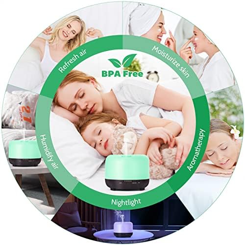 DIFFUSEUR D'HUILES Essentielles 500ml Avec TéléCommande - Difffuseur d'Aromathérapie Avec Lumière a conduit 7 Couleurs pour les Grandes Pièces - Humidificateur D'Air Ultrasique pour la maison - Image 4