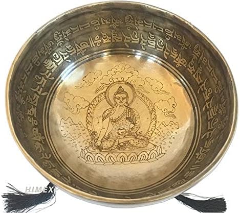Bols chantants tibésains fabriques à la main en motif 7 motifs de bouddha