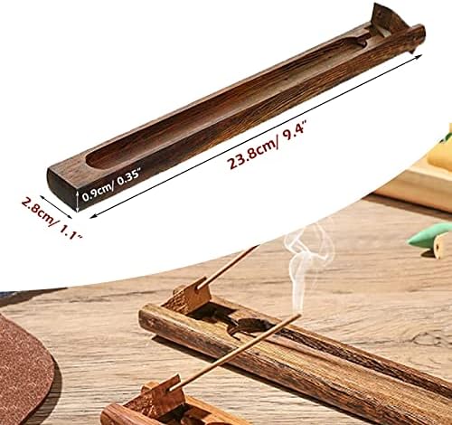 Bymivofun 2 PIÈCES Porte-Bâton d'Encens en Bois, Porte-Encens en Bois de Bambou, Brûleur d'Encens en Bambou, pour le yoga de méditation, Extrerieur Interieur (Bois de Wengé) - Image 2