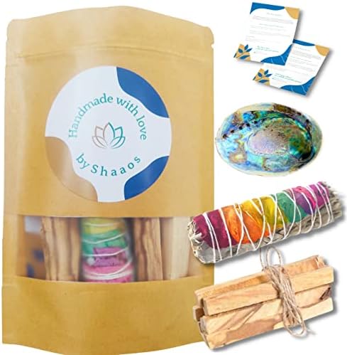 SAUGE BLANCHE CHAKRA + PALO SANTO + COQUILLE D'ORMEAU │Bâton Sauge à Brueler Encens │sauge de Californie Salvia apana | Qualité Superieure Premium + Ebook Pratique
