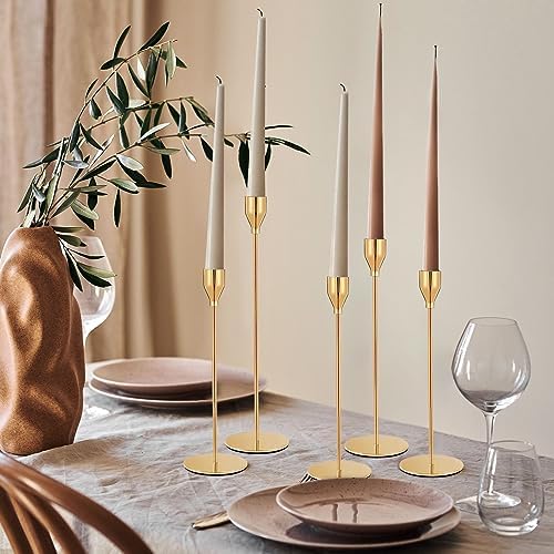 Barakyeg Chandelier Bougeoir Dores 9 PCS, Chandelier de Mariage DiFFérentes Tailles, 23/28 / 33cm Candelabre Pour bougies de 2,2 cm de diamère - Image 6