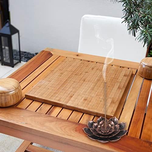 2 PIÈCES Porte Encens de Lotus, Support D'Encens en Laiton Brûleur d'Encens de 8,8 cm, Porte d'Encens Bâton Avec Récupérarateur de Cendres pour la Maison Bureau Yoga Salle - Image 6