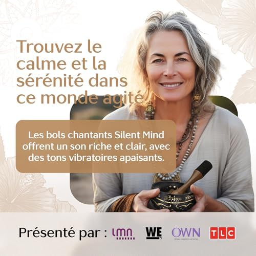 Bol Tibétain - Bol Tibétain Chantant pour la purification et la méditation - Mind Silent - Bol Méditation - Inclut Un MAILLET AVEC PRIX EN PRINCIPAL TYPE CRAYON, Coussin et Boîte de Rangement - Image 4