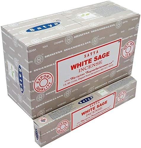 Satya lot de 12 boîtes d'cens Sauge Blanche 15 g