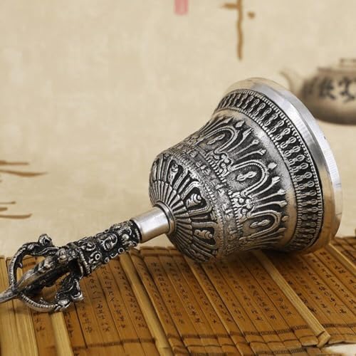 Cloche et Ensemble de Dorje pour la méditation Bouddhiste Tibéaine, Cloche en Laiton Antique Religieuse Faite à la Main, Cloche de Prière Vajra Dorje pour la méditation et yoga. - Image 5