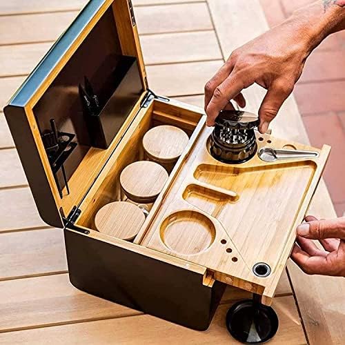 REDINGWE COFFRET DE RANGEMENT EN BAMBOU PRIUM BOîte de Rangement en Bois Coffret Cadeau de Luxe, Boîte de Séparateurs de Rangement AMOVIBLE AVEC SERRUR, AVEC PLATEAU MOBILE - Image 5