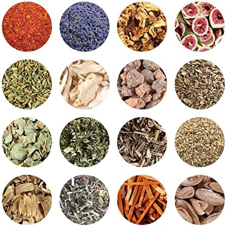 Rebirthsame 16 / Craft Supplies Herbes Pour Sorcellerie - Kit d'Herbes Séchées pour les riituls Wicca, Païen et Wiccan, Fournitures d'Autel, Trie Magiques - Sorcière Avec Cuillère et Cristal - Image 4