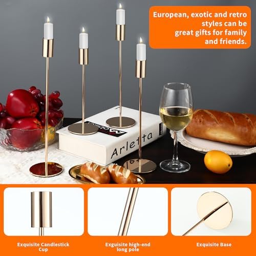 6 PCS Chandelier, Bougeoirs Dores Taille 33/28/23 cm, bouge - Image 4