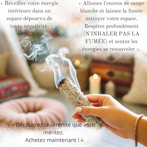 Samayzen - Kit Smudge Sauge Blanche pour Brueler Sinuata pourpre - Yerba Santa - Lavande - Cèdre - Bâton Sacré - attachés pour Méditer et Se. - Image 4