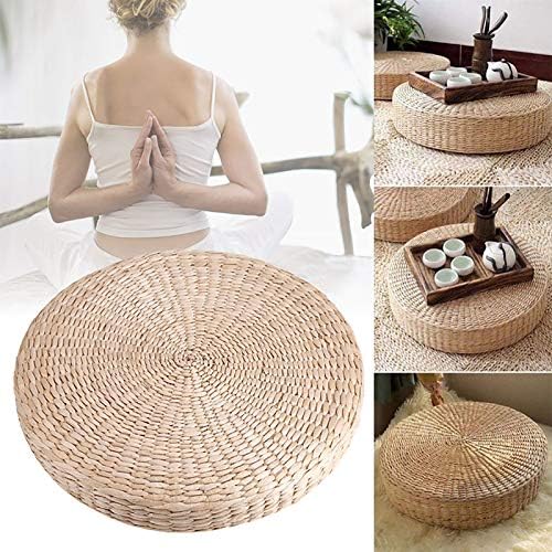 Ohhgo tapis de yoga doux 40 cm pouf rond tatami coussin de sol coussin de sol pelle tapis de méditation tapis de yoga doux - Image 6