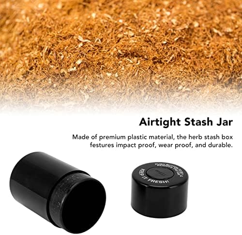Bordract Bocal Hermétique Rond en Plastique, Étui de Rangement pour les herbes de tabac, Réservoirs anti-odeurs, récipient pour voyager en plein Air (Noir) - Image 4