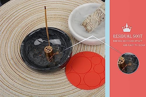 Siaparui Brûeur d'Encens en marbre naturel Avec 9 trous, Brûleur d'Encens Fait à la Main, idéal pour la méditation, Les Bavures, La Décoration, facile à Saisir (Noir) - Image 6