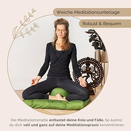Bodhi Zabuton Tapis de Méditation | SÉRIE ECO | Tapis de Yoga CLASSIQUE AVEC HOUSSE AMOVIBLE EN 100% COTON BIO | Tapis de Méditation AVEC Fermeture Éclair | 80 x 80 x 7 cm - Image 3