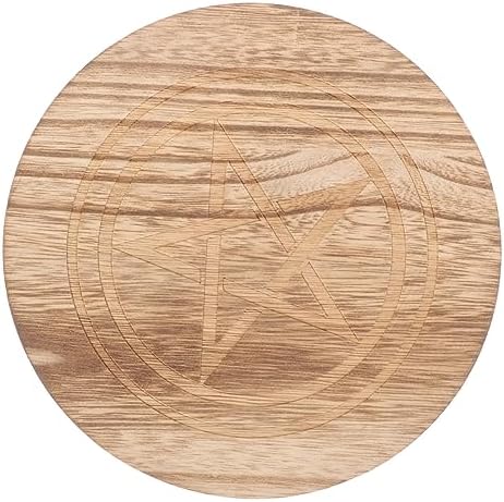 Uldidi 2 Pièces Plateau sacrificiel plateau Polyvalent Plateau RITUARE ORNÉMENT DE CULTE BOUGEOR DE Pâques Art de la Géométrie Sacrée Plaque D'autel Plateau de Bureau Décor Khaki en Bois - Image 9