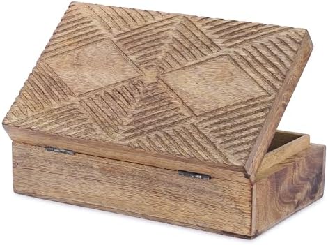 Ajuny Coffret à Bijoux en Bois sculpté à la main Élégant Souvenirs Vintage pour homme Femmes boîte à souvenirs décoratifs boîte idéale.
