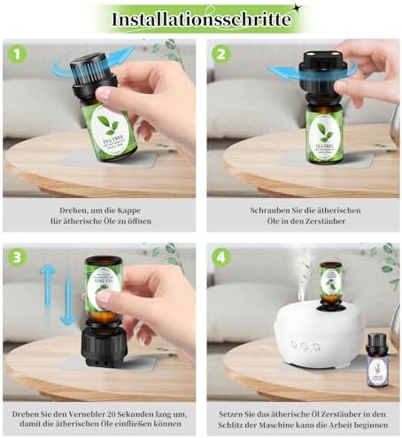 Diffuseur d'huliles Essentielles - diffuseur d'Aromathérapie Avec 2 Huiles Essentielles - Huiles Essentielles de Lavande et d'Arbre à the - Diffusion direc - Image 7