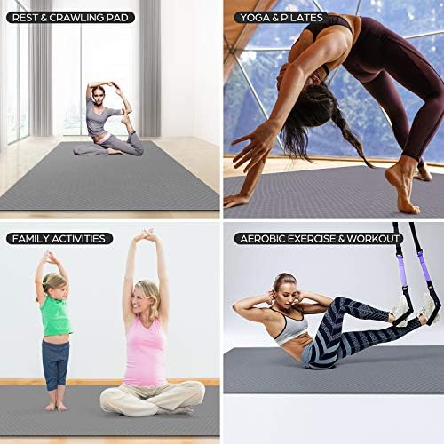 Odoland Grand Tapis de Yoga 200 x 130 x 0,6 cm, Tapis de Gymnastique / Tapis de Sol, Antidérapant et durable Pour Pilates Fitness Méditation - Image 7
