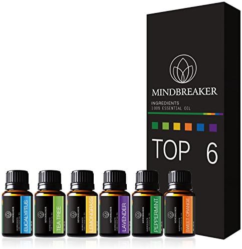 Mindbreaker Set D'Aromathérapie Bio Avec 6 Bouteilles d'Huile Essentiellle (Séri Traditionnel)