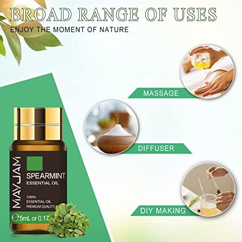 Mayjam Coffret Huiles Essentielles 20pcs, Coffret Cadeau d'Huiles Essentielles verser diffuseur Humidificateur - Lavande Vanille Citron Bergamote Cèdre Néroli Menthe verte Eucalyptus citronné et Plus - Image 5