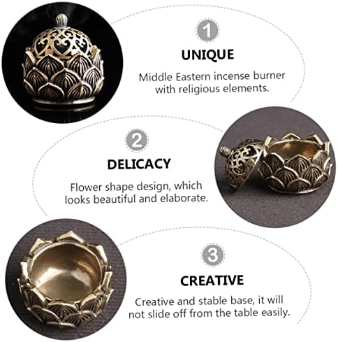 Rorpoir 1 pc ornes de Brûleur d 'encensoir bouda décoration interieure purificcateur objet de décoration pour étude portte- aromatique décoration de Bureau cuivre Golden - Image 7