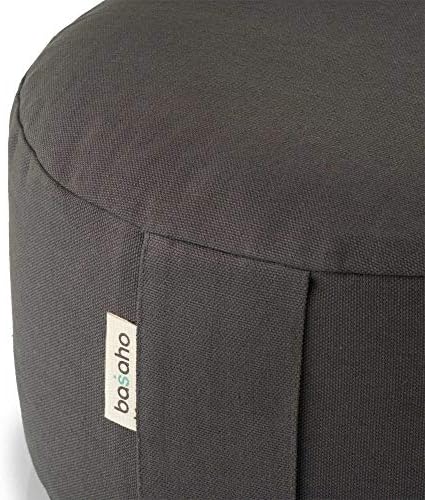 Basaho Wheel Zafu Coussin de Méditation | Coton Bio | Coques de Sarrasin | Housse amovible et lavable - Image 3