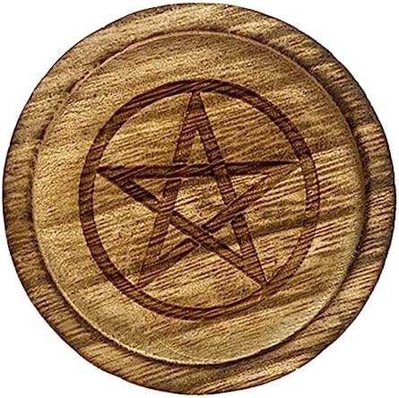 Astrologie pentagrammes bougeoir table pentacles autels assiette photophore en bois cérémonie divination tableaux de bougies pentagrammes photophores autels bougeoir étoile bougeoir étoile