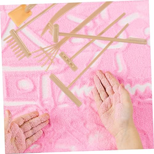 Merryhapy 1 râteau à sable mini râteaux zen quatrenitures de jardin zen décor de méditation accessoires râteau de jardin zen outil de jardin zen accessoires de table de sable plastique - Image 5