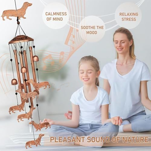 Carillon éolien en métal pour Teckel | Carillon Éolien pour Chien | Carillon Éolien décoratif | Carillon à Vent en Métal pour Teckel | Carillon éolien apaisant pour commémoration, pendaison de - Image 5