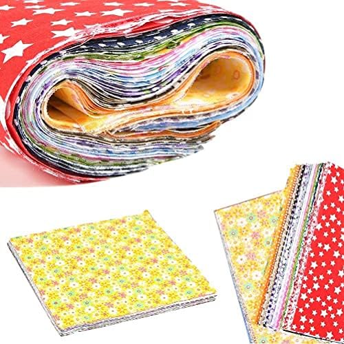 Tissu Patchwork, tissus en coton faisceau 60 pièces carrés de tissu patchwork 10 * 10cm motif floral et pois assortis tissus de coton aU mètre pour couture patchwork couture mamiffons diy artcraft - Image 2