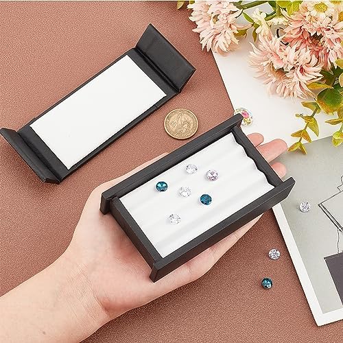Ph pandahall Continéateur de Stockage de Pierres Précieus 4 Emplacement Boîtes de Présentation de Diamants Boîte à Bijoux de Pierres PRÉCIEES Soutien de Boîte de Rangement Avec Couvercles et Velours - Image 3