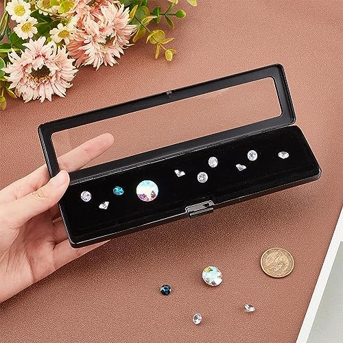 Ph pandahall boîtes d'Affichage de Diamant Contineur de Gemmes Boîte à Bijoux en Pierres Précieus Boîte de Rangement AVEC Couvercles et Velours pour les pièces - Image 3
