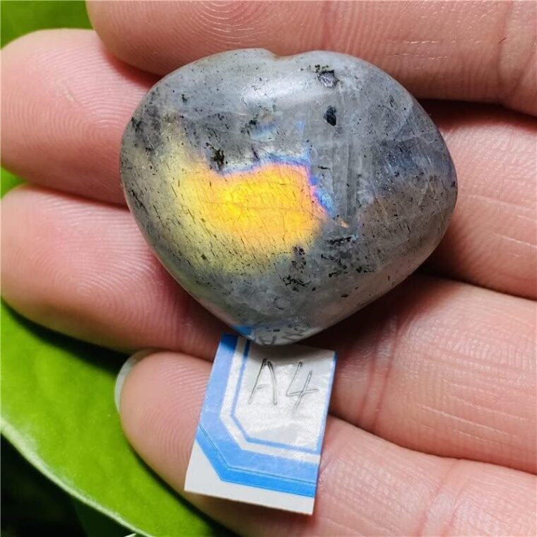 Cristal Naturel Brut Cristaux Pierres Labradorite Mini CoEur Pendentif Bricolage Cristal Purification (Couleur: A1 10G) - Image 5