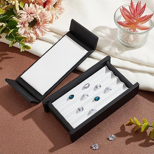 Ph pandahall Continéateur de Stockage de Pierres Précieus 4 Emplacement Boîtes de Présentation de Diamants Boîte à Bijoux de Pierres PRÉCIEES Soutien de Boîte de Rangement Avec Couvercles et Velours - Image 5