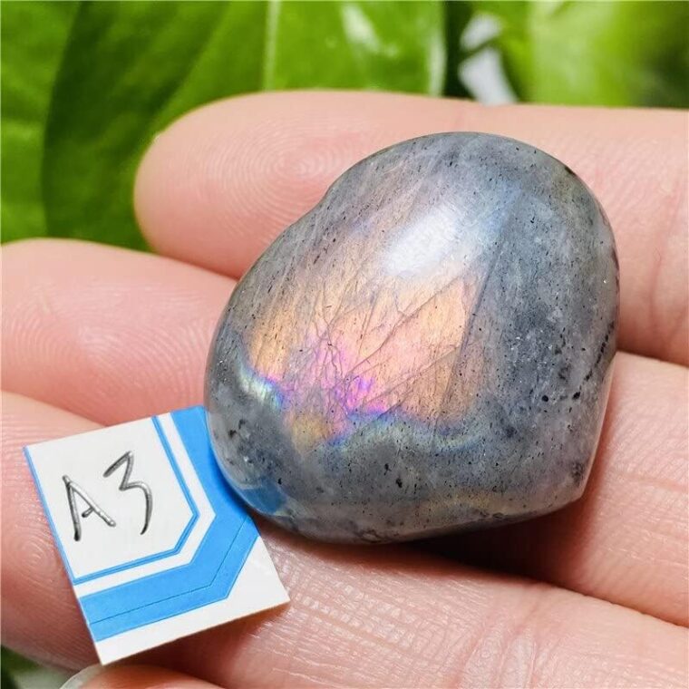 Cristal Naturel Brut Cristaux Pierres Labradorite Mini CoEur Pendentif Bricolage Cristal Purification (Couleur: A1 10G) - Image 4