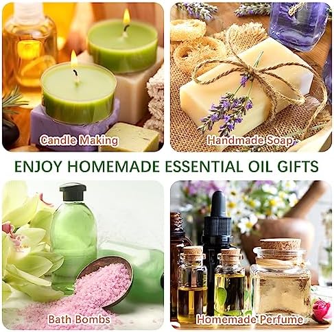 Migcaput set Huiles Essentielles 8 x 10 ml, Huiles Essentielles 100% nature couler diffuseur, Huiles Essentielles aromathérapie pour spa, massage, bain - lavande, menthe poivrée, Vanille, Bois de Santal - Image 6