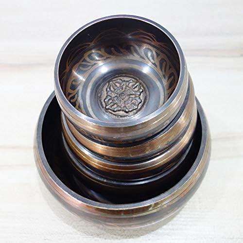 7 TAILLES DIFFÉRENTES NÉPAL BOL CHANTANT EN LAITON NURIEL RITUEL SACRÉ DU DHARMA BOL TIBÉTAINT YOGA MÉDITATION (Taille: 115 mm) - Image 3