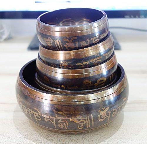 7 TAILLES DIFFÉRENTES NÉPAL BOL CHANTANT EN LAITON NURIEL RITUEL SACRÉ DU DHARMA BOL TIBÉTAINT YOGA MÉDITATION (Taille: 115 mm) - Image 6