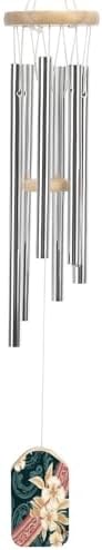 Carillon éolien pour extérieur, élégant motif hawaïen imprimé, tonnes méloquiques apaisants, carillon à ventiler extérieur, terrasse, Maison ou décoration de jardin, 52,1 cm, 6 tubes métalliques en - Image 7