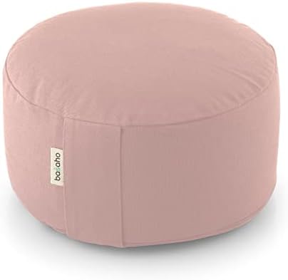 Basaho Wheel Zafu Coussin de Méditation | Coton Bio | Coques de Sarrasin | Housse amovible et lavable
