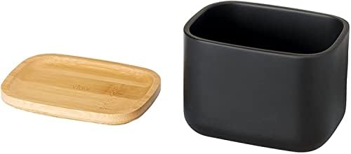 Vigar - Boîte de Rangement - Collection Zense Bamboo - 11,7 x 8,6 x 8,9 cm - Accessoire Organisateur salle de bain ou cuisine - boîte bambou rectangulaire - en noir - Image 3
