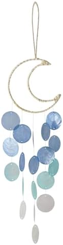 Shells Wind Chime - Blue Shell Wall Decor, Coastal Wind Chimes | Carillons de Venture Suspendus au style Lune, Relaxants de Carillons de Coquille apaisante pour Le Jardin, La Cour, Le Balcon, Le Porche